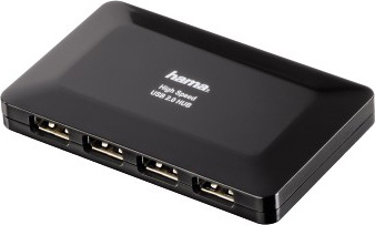 Разветвитель USB 2.0 Hama Active1:4 4порт. черный| 00078472