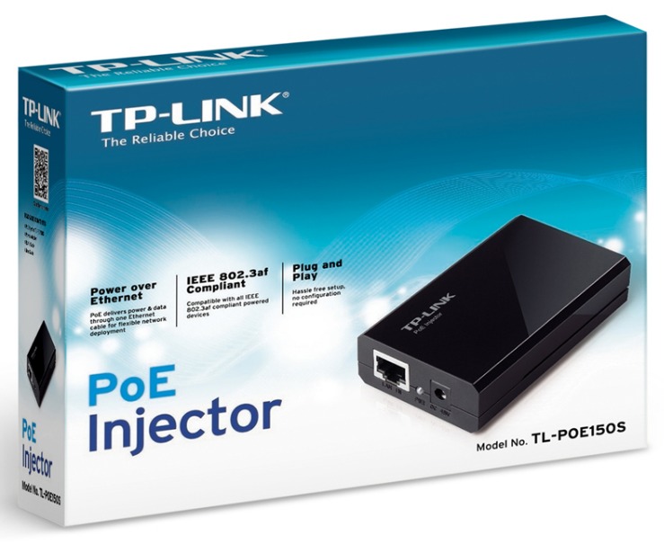 Инжектор TP-Link TL-POE150S 2GE/1PoE 48V 15,4W 802.3af| TL-POE150S